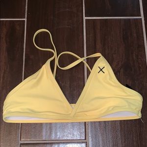 BoutineLA Yellow Fitted Bikini Top